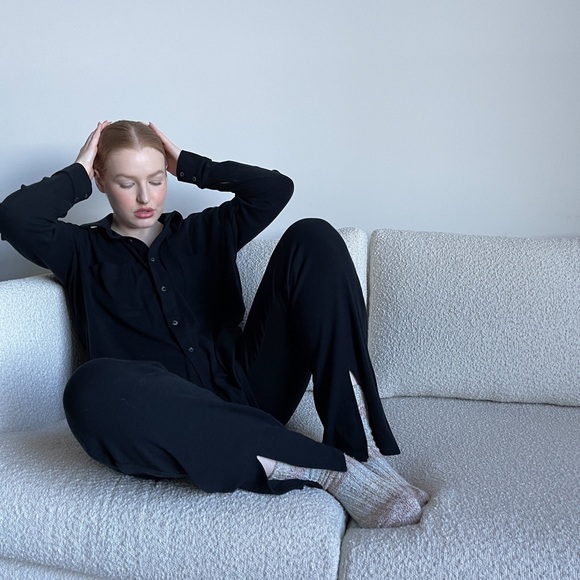 Richer Poorer ribbed button up lounge top size S - Picture 8 of 8